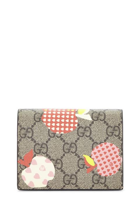 gucci les pommes wallet|Gucci GG Supreme Les Pommes Compact Wallet on SALE.